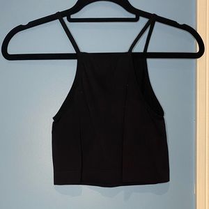 Woman’s black halter top